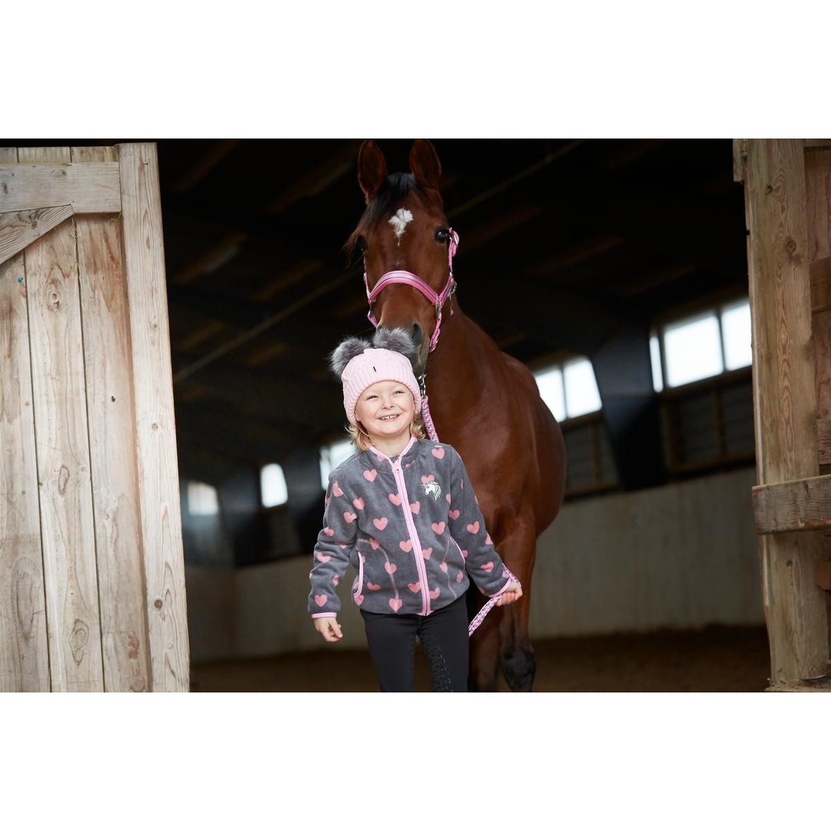 Equipage Hannah Hjerte Fleece Jakke Dark Iron